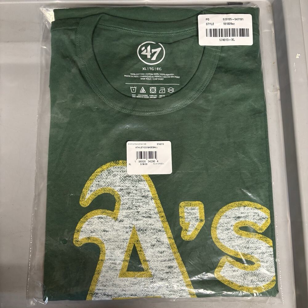 NWT 47 Brand Oakland Athletics Premier T-Shirt As Green XL Ex Large MLB Baseball - Picture 3 of 4